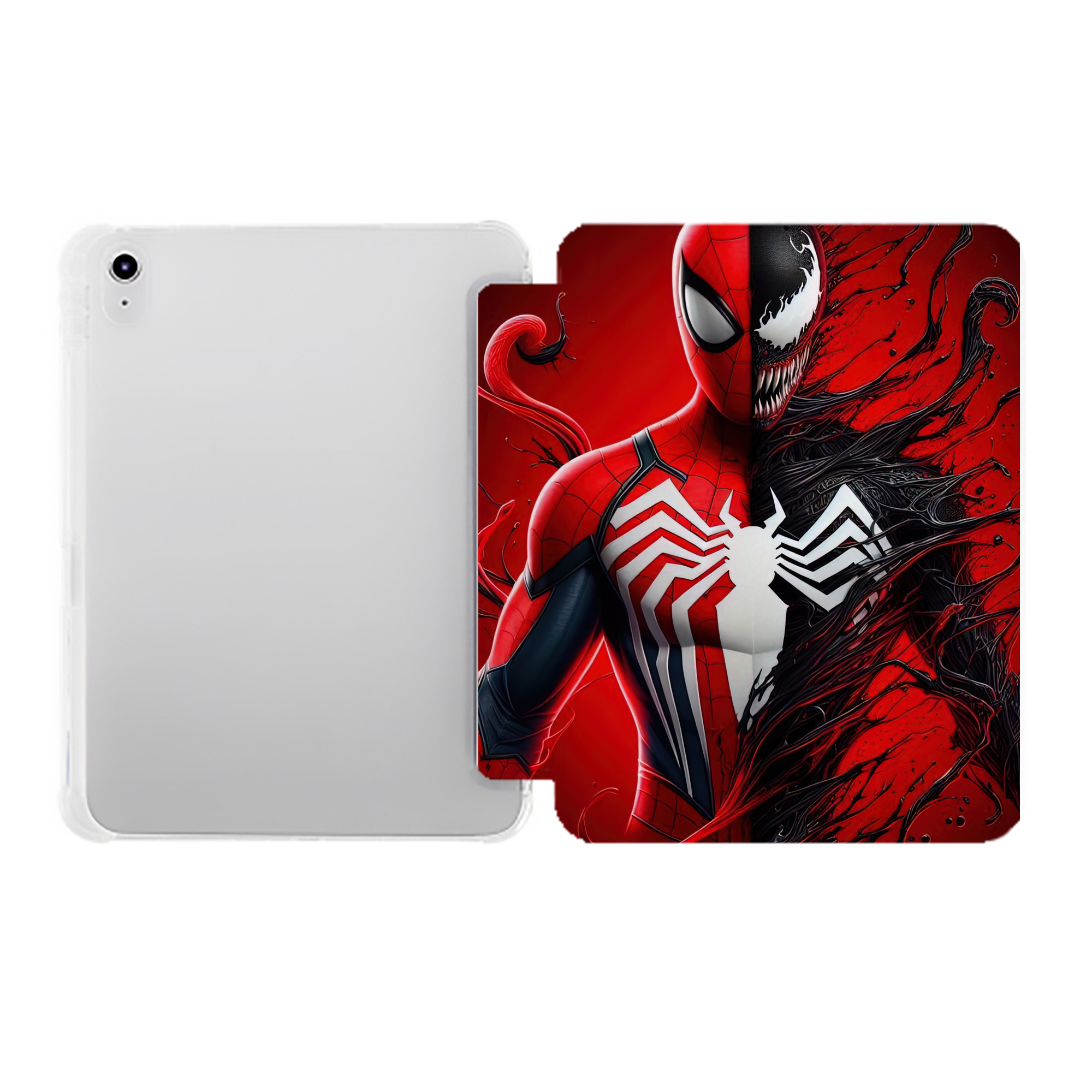（画像用） Spider Man スパイダーマン IPad ケース ペン収納付き 三つ折りスタンド PUレザー×シリコン 対応機種9.5/10.5/10.9インチ
